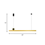 Gold Bar Pendant Led Island Light Fixture - Stylish Minimalist Design 39/47 Wide