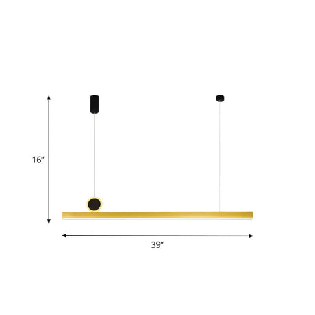Gold Bar Pendant Led Island Light Fixture - Stylish Minimalist Design 39/47 Wide