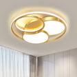 Gold Blossom Led Flush Mount Light Fixture - Modernist Metal Lighting Various Width Options
