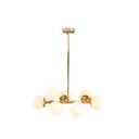 Gold Contemporary Chandelier Cream Glass Pendant Light Fixture For Dining Room 8 /