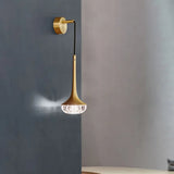 Gold Crystal Teardrop Wall Sconce Light - Modern 1-Head Led Fixture With Metal Backplate