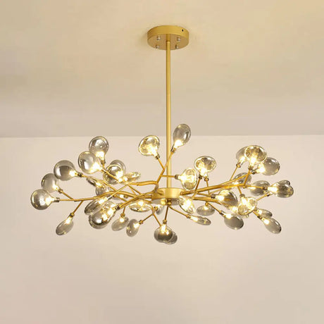 Gold Firefly Shade Nordic Led Chandelier For Living Room: Acrylic Suspension Lighting 45 / D