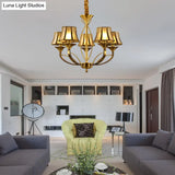 Gold Flared Chandelier With Frosted White Glass Shades - 5/6/8 Heads Pendant Light For Living Room