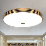 Gold Flush Traditional Led Bedroom Lamp - Cream Glass Drum Ceiling / 11’