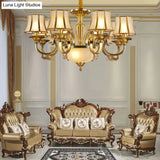 Gold Frosted Glass Bell Chandelier - 6/8 Heads Ceiling Pendant Light For Living Room