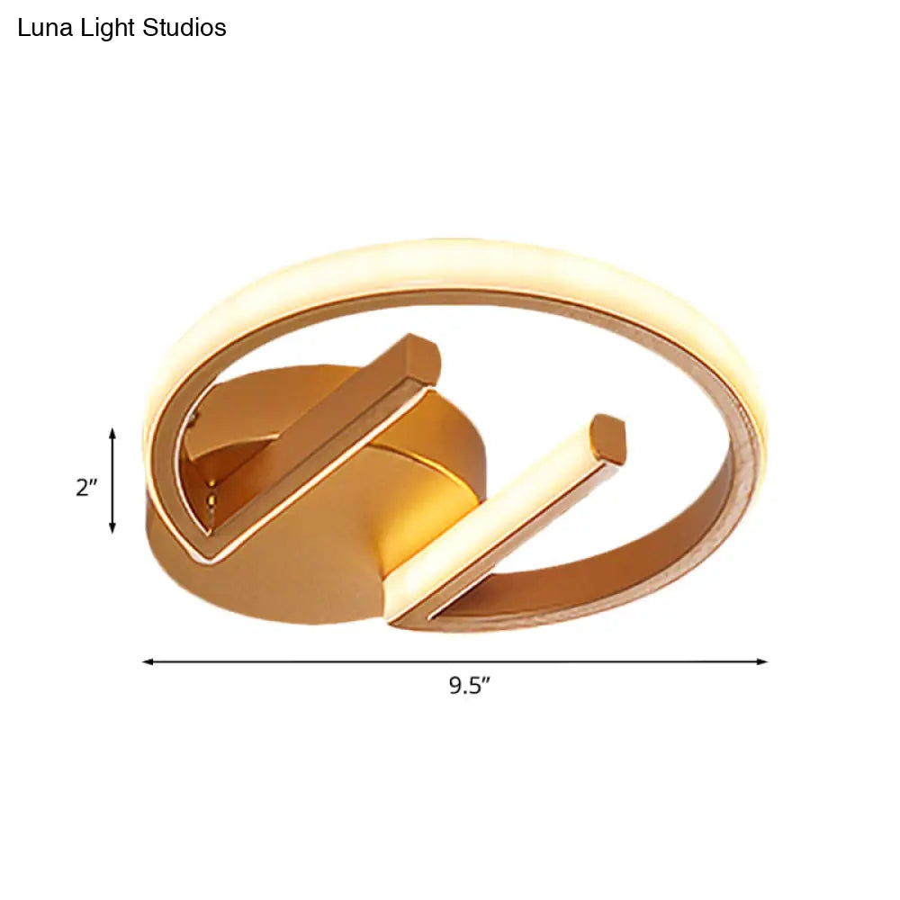 Gold Geometric Led Ceiling Light With Flush Mount And Warm/White