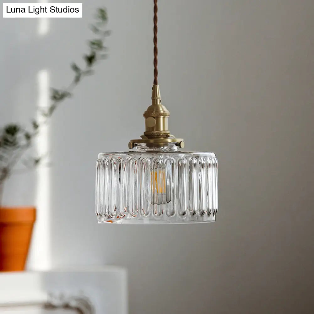 Gold Glass Pendant Light For Restaurant Ceiling From Industrial Drum Collection