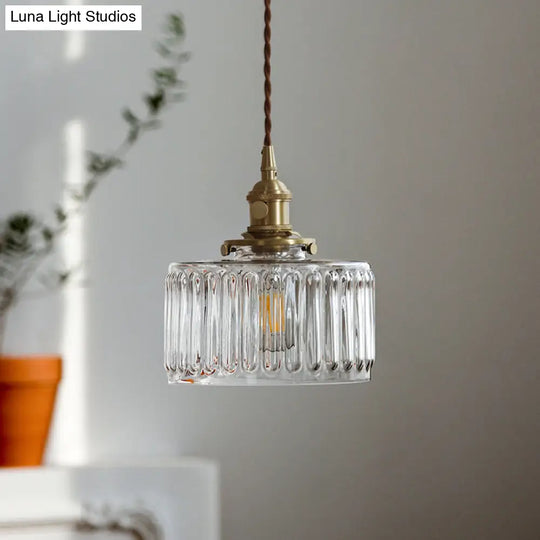 Gold Glass Pendant Light For Restaurant Ceiling From Industrial Drum Collection