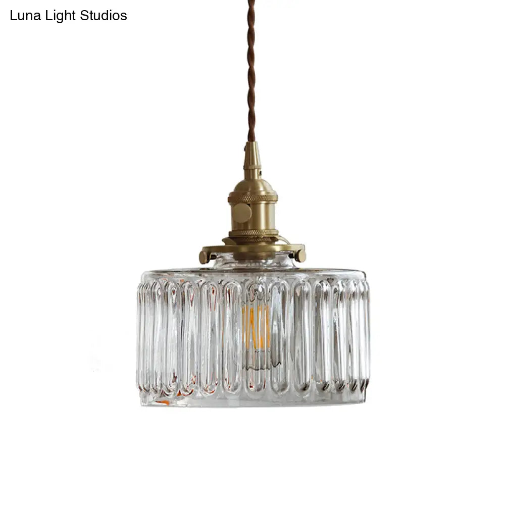 Gold Glass Pendant Light For Restaurant Ceiling From Industrial Drum Collection