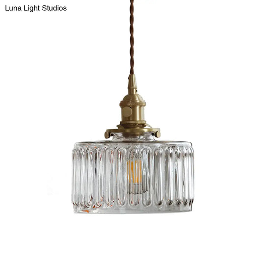Gold Glass Pendant Light For Restaurant Ceiling From Industrial Drum Collection