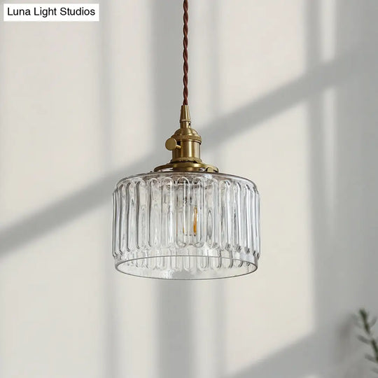 Gold Glass Pendant Light For Restaurant Ceiling From Industrial Drum Collection