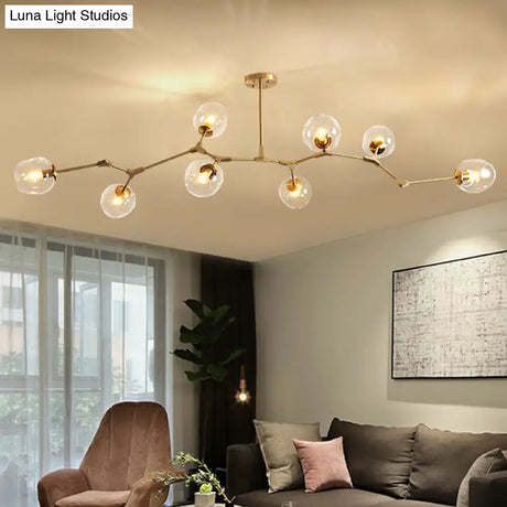 Gold Glass Postmodern Dna Ceiling Light Chandelier For Living Room