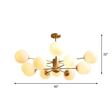 Gold Glass Sphere Ceiling Chandelier - Postmodern Hanging Light For Living Room 12 /