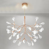 Gold Leaf-Shaped Acrylic Pendulum Led Ceiling Chandelier For Minimal Living Rooms 45 /