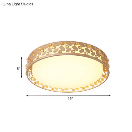 Gold Led Flush Mount Lamp With Acrylic Shade