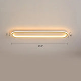 Gold Led Flushmount Light - Oblong Corridor Ceiling Mount Simple Metal Style / 23.5’ Third Gear
