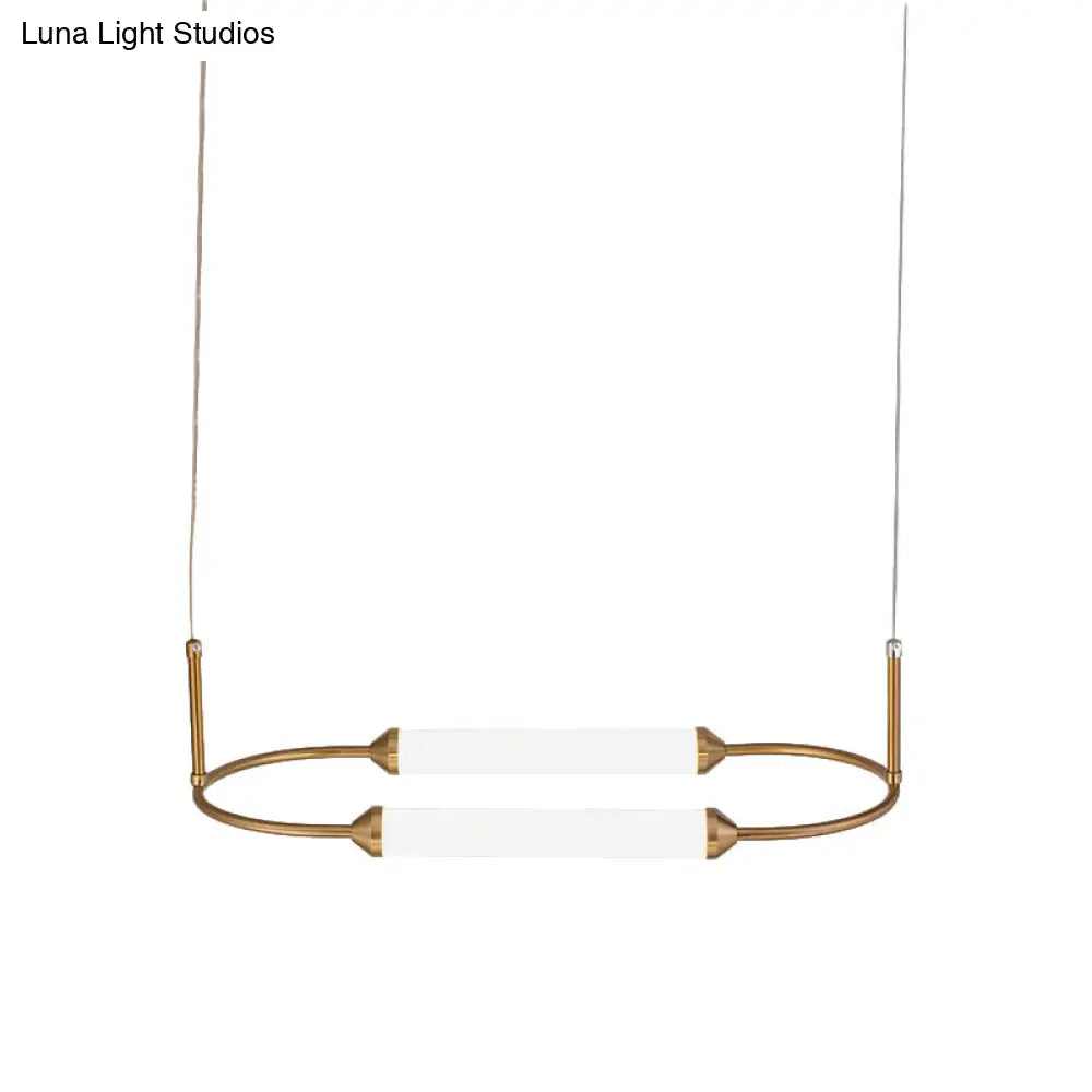 Gold Led Oval Pendant Lamp For Bedside Or Ceiling - 19.5’’/20.5’’/25’’ With Acrylic