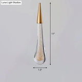 Gold Led Pendant Light: Clear Crystal Glass Waterdrop Suspension Lamp For Dining Room Décor