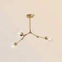 Gold Metal Chandelier With Clear Glass Shade - Post-Modern Suspension Light For Bedroom 3 /