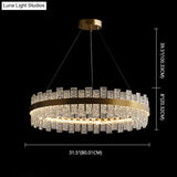 Gold Metal Crystal Led Pendant Chandelier - Stunning Art Deco Lighting For Living Room