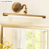 Gold Metal Led Vanity Sconce For Powder Room Wall Lighting With Stick Shape And Simplicity Design