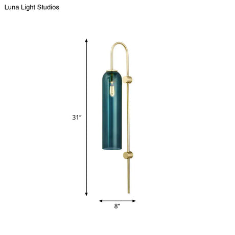 Gold Metal Wall Lamp With Postmodern Design And 1 Light For Living Rooms
