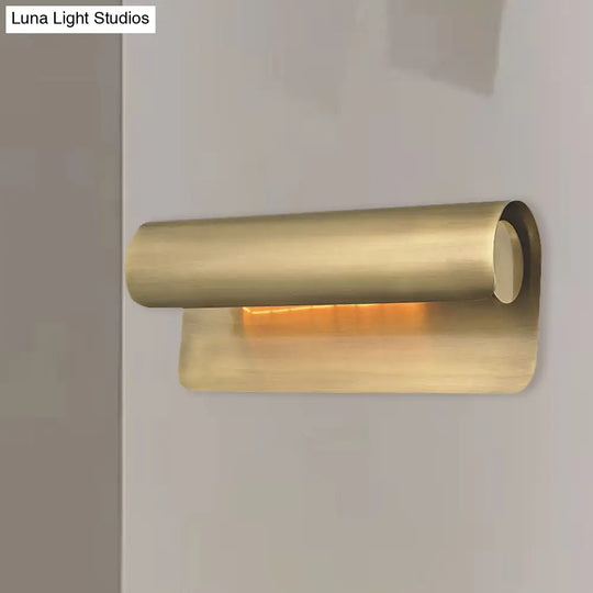 Gold Metal Wall Mounted Sconce Lamp - Luxurious Scrolled Design 1 Light 10/19.5 Wide