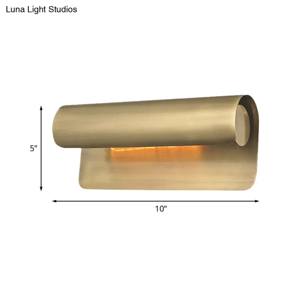 Gold Metal Wall Mounted Sconce Lamp - Luxurious Scrolled Design 1 Light 10/19.5 Wide