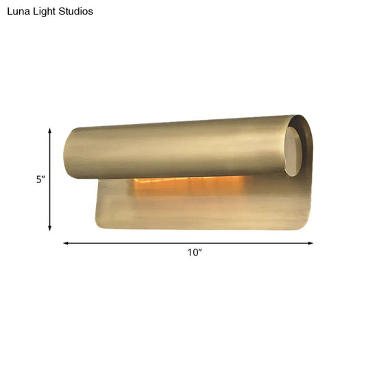 Gold Metal Wall Mounted Sconce Lamp - Luxurious Scrolled Design 1 Light 10/19.5 Wide