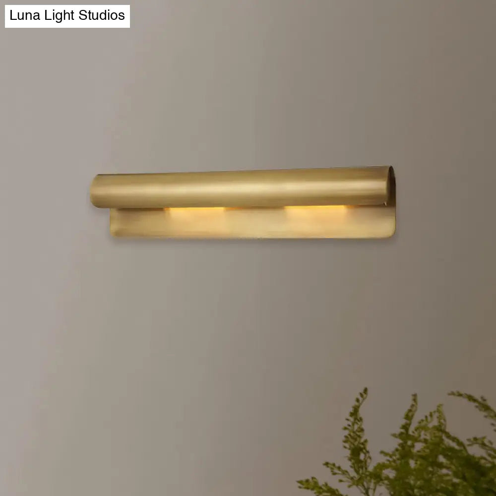 Gold Metal Wall Mounted Sconce Lamp - Luxurious Scrolled Design 1 Light 10/19.5 Wide
