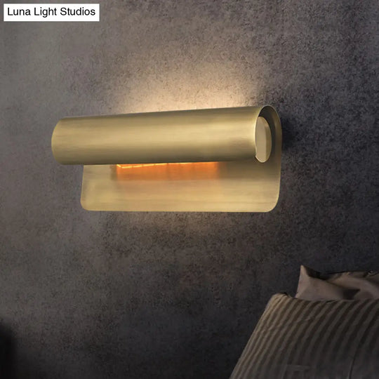 Gold Metal Wall Mounted Sconce Lamp - Luxurious Scrolled Design 1 Light 10/19.5 Wide
