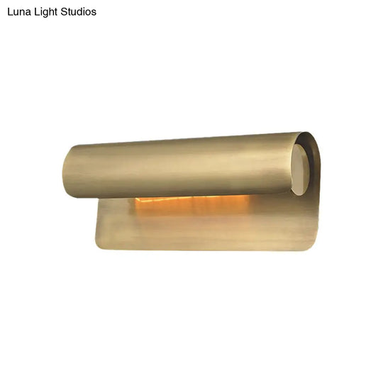 Gold Metal Wall Mounted Sconce Lamp - Luxurious Scrolled Design 1 Light 10/19.5 Wide