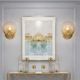 Gold Metallic Circular Ripple Glass Wall Light For Modern Living Room - 1/2 Fixture 1 /