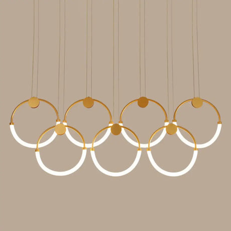 Gold Minimalistic Ring Pendant Led Ceiling Light For Living Room - Acrylic Island Lighting 7 / Warm