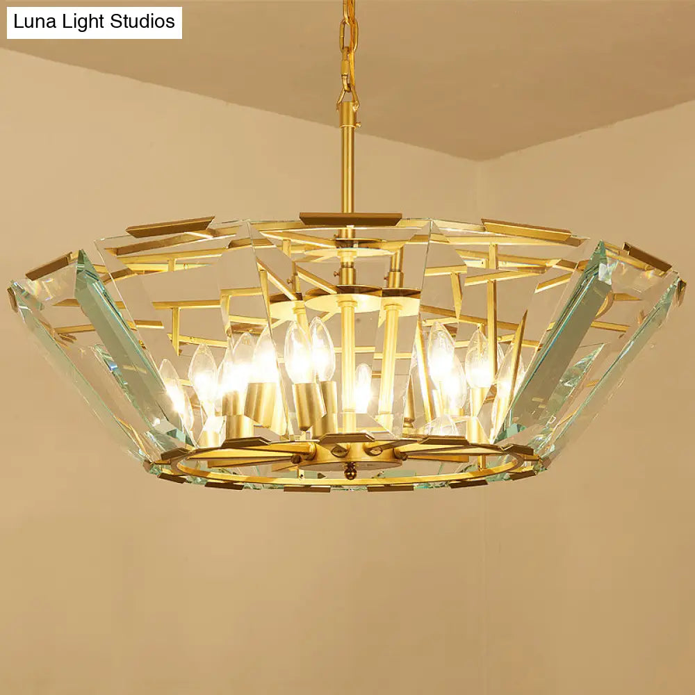 Modern Crystal Pendant Light Fixture - Gold 6-Head Dining Room Chandelier