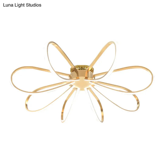 Gold Petal Acrylic Flush Mount Ceiling Light - Modern Led Fixture