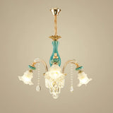 Gold Petal Ceiling Pendant Light With Frosted Glass - Elegant Crystal Chandelier For Living Room 3 /