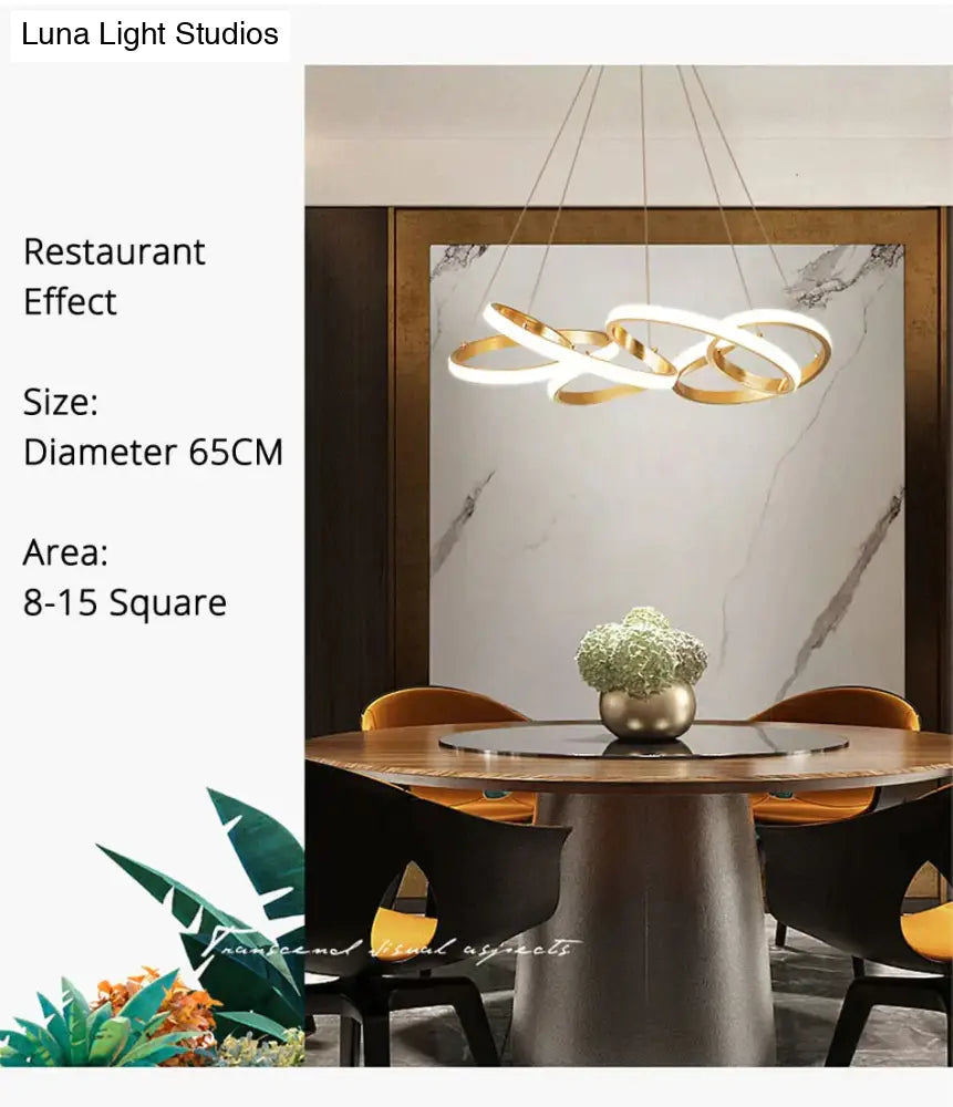Gold Plated LED Pendant Lights Dining Room Kitchen New Lighting Lamp Cord Pendant Lamp With Remote Control Luminaire