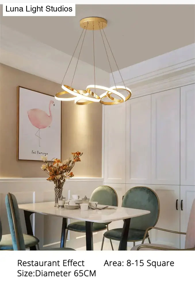 Gold Plated LED Pendant Lights Dining Room Kitchen New Lighting Lamp Cord Pendant Lamp With Remote Control Luminaire