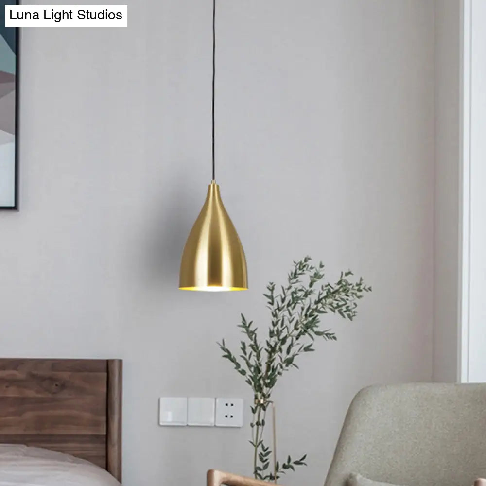 Gold Plated Metal Bullet Pendant Lamp For Modern Restaurants