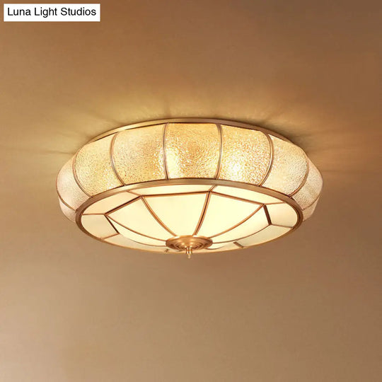 Gold Ripple Glass Flush Mount Lighting: Classic Donut - Shaped Fixture Ideal For Dining Rooms 6 /