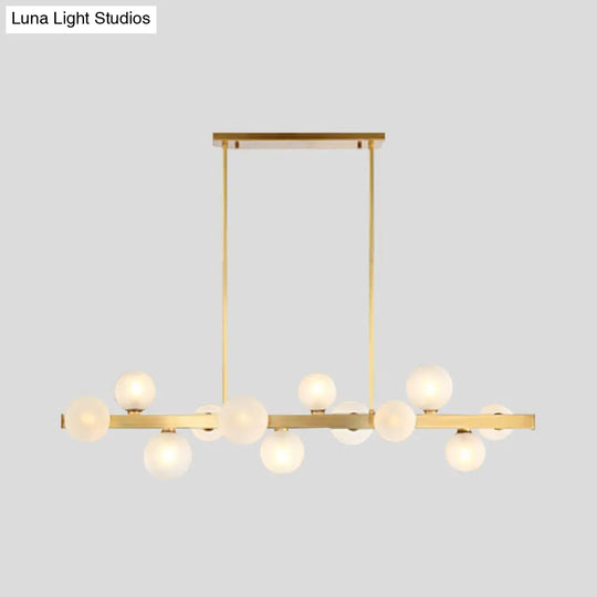 Gold Simplicity Globe Pendant Lamp: Frosted Glass Dining Room Island Lighting 12 /
