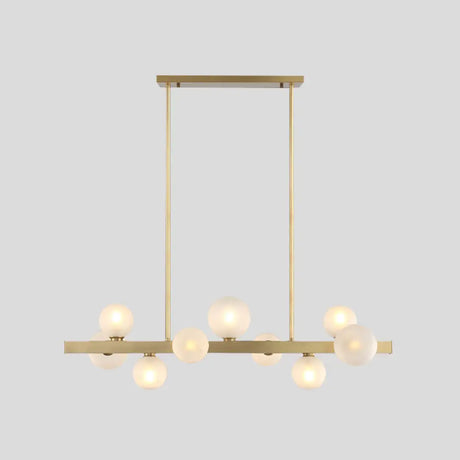 Gold Simplicity Globe Pendant Lamp: Frosted Glass Dining Room Island Lighting 9 /