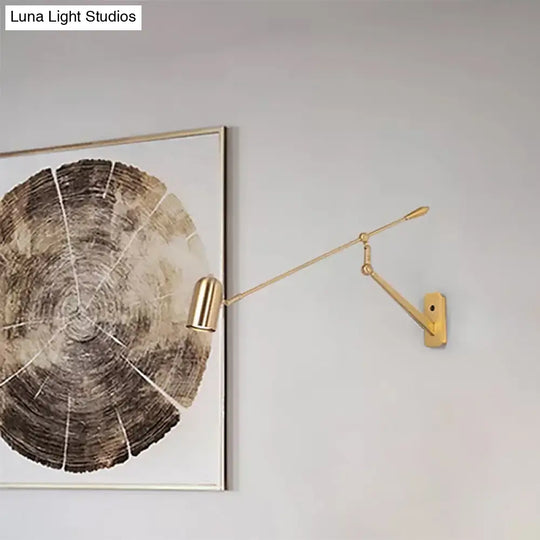 Gold Swing Arm Wall Sconce For Bedroom & Living Room