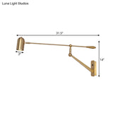 Gold Swing Arm Wall Sconce For Bedroom & Living Room