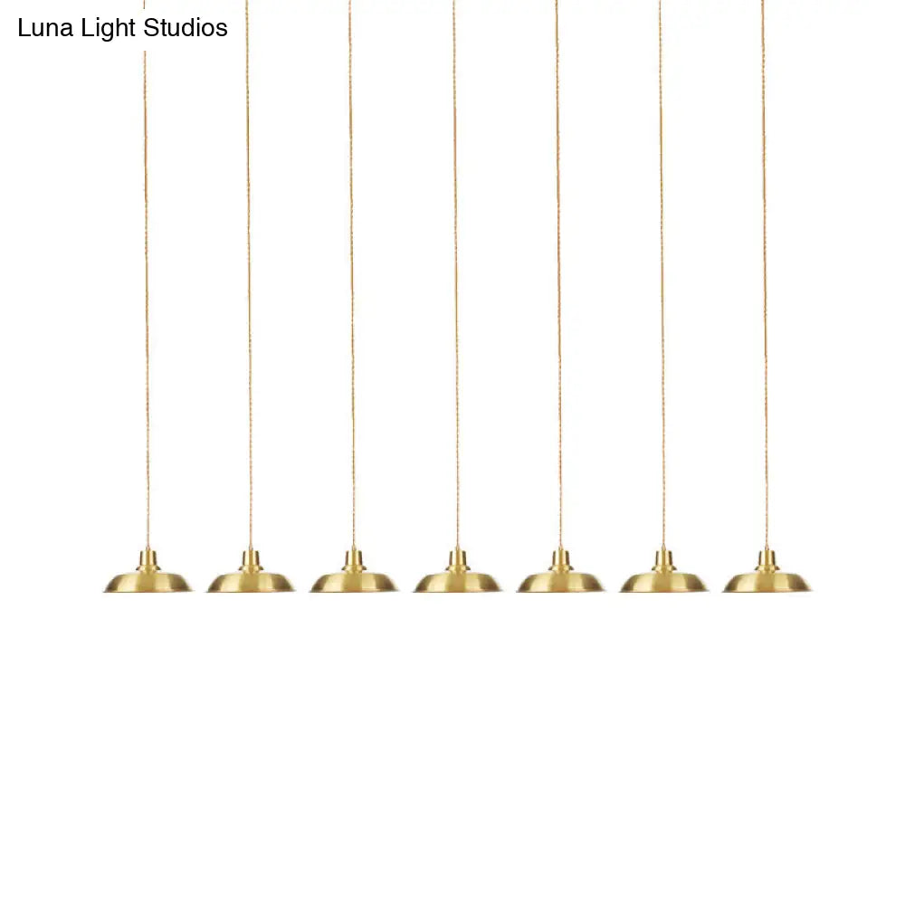 Gold Tandem Multi-Light Chandelier - Industrial Hanging Ceiling Lamp