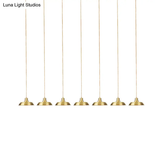 Gold Tandem Multi-Light Chandelier - Industrial Hanging Ceiling Lamp