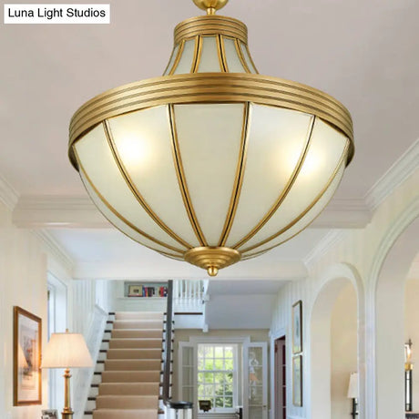 Gold Teardrop Chandelier Pendant Light With Sandblasted Glass - 3 Lights For Dining Room