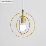 Gold Triple Star Pendant Light With Industrial Single Ceiling Mount