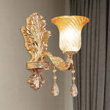 Gold Twisted Glass Sconce - Wall Mounted Traditional Bedroom Lighting
